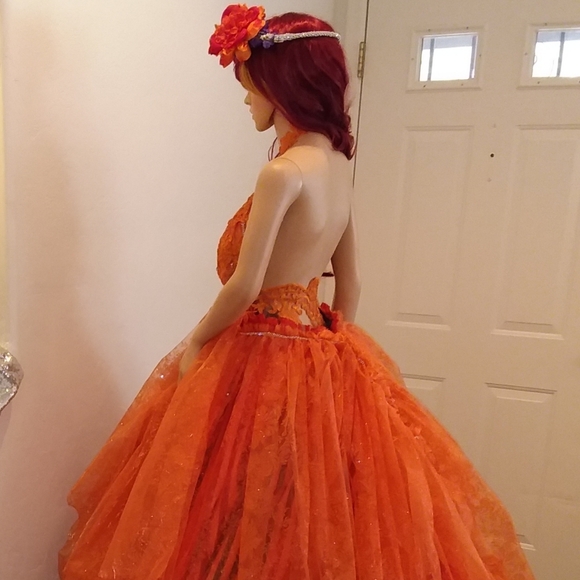 "ANNONA" Orange Harvest Boho Wedding Ballgown Set - Picture 5 of 14